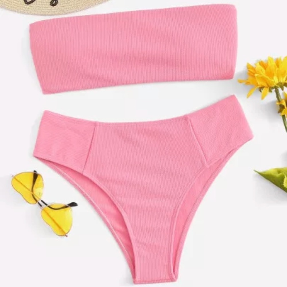 NWT pink high wait bikini
